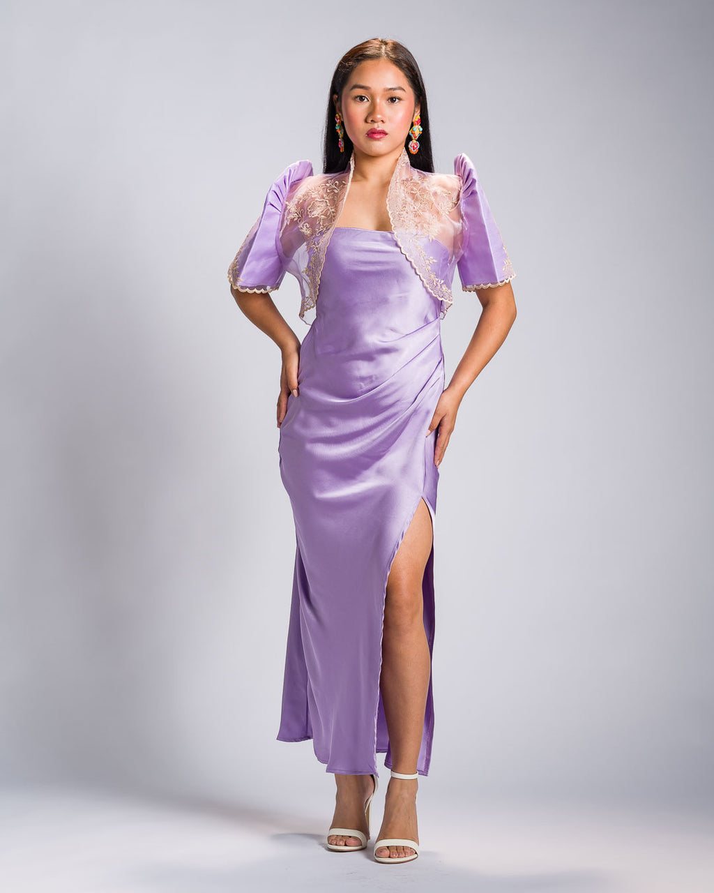 'Nene' Bolero Filipiniana Sleeves (Ube Purple)