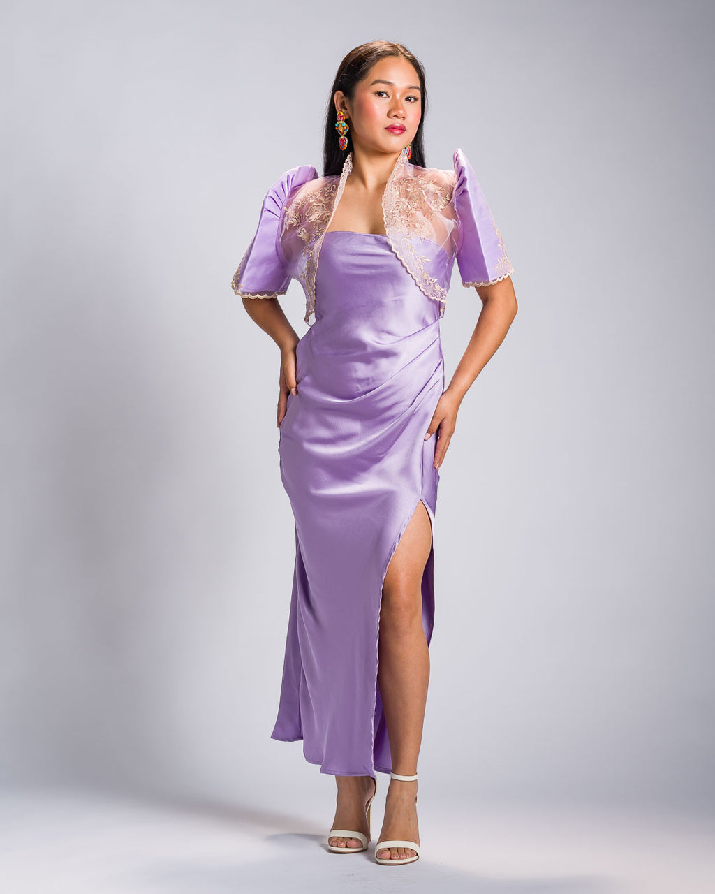 'Nene' Bolero Filipiniana Sleeves (Ube Purple)