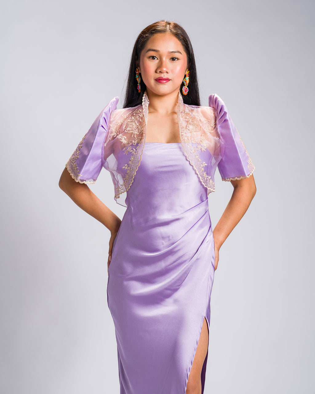'Nene' Bolero Filipiniana Sleeves (Ube Purple)