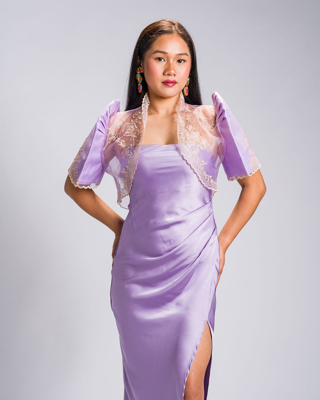 'Nene' Bolero Filipiniana Sleeves (Ube Purple)
