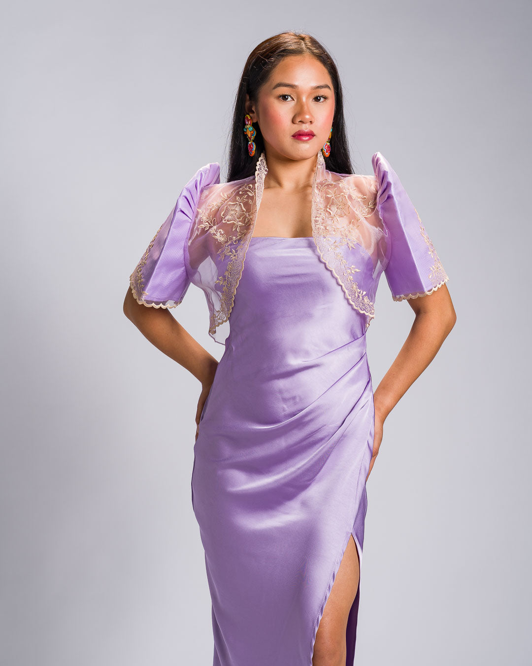 'Nene' Bolero Filipiniana Sleeves (Ube Purple)