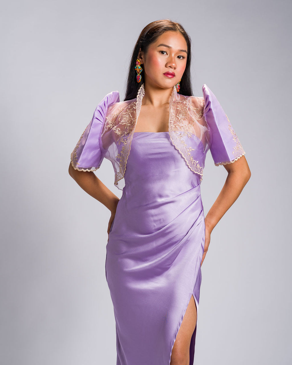 'Nene' Bolero Filipiniana Sleeves (Ube Purple)