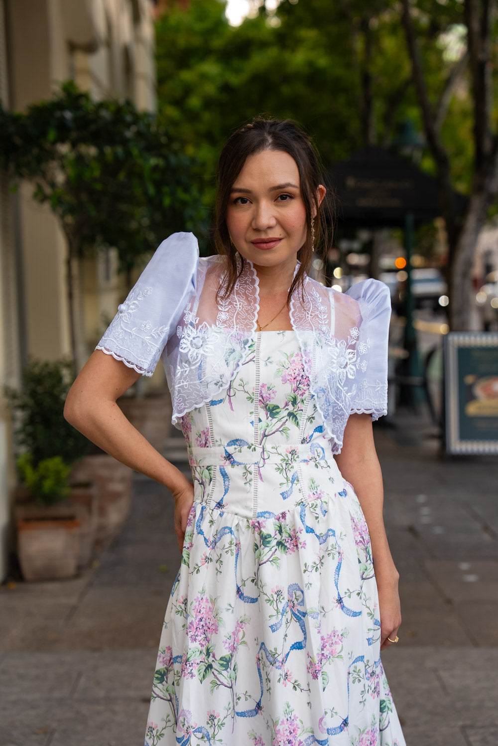 'Lilibeth' Soft Matte Satin Floral Midi Dress
