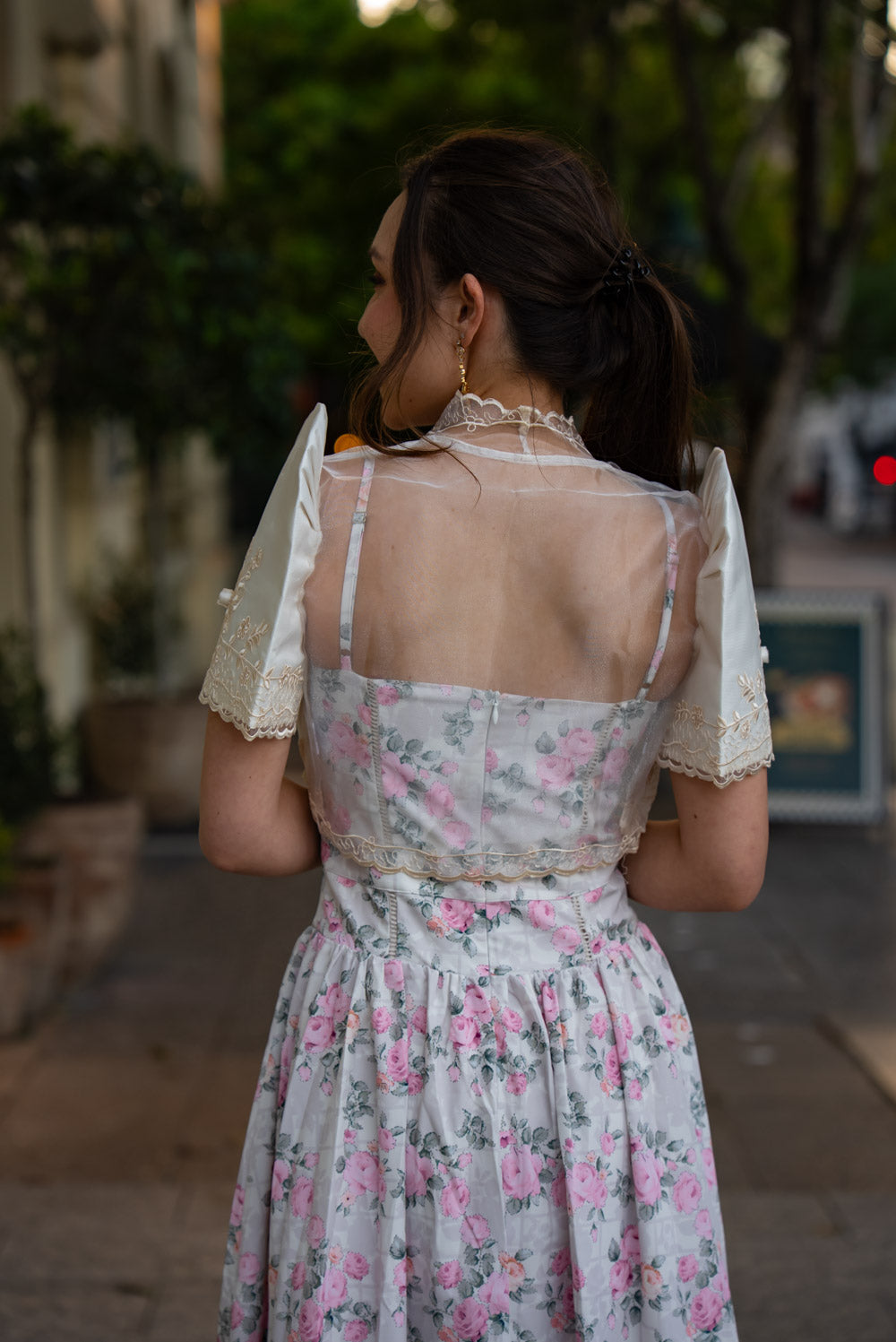'Florentina' Soft Matte Satin Floral Midi Dress
