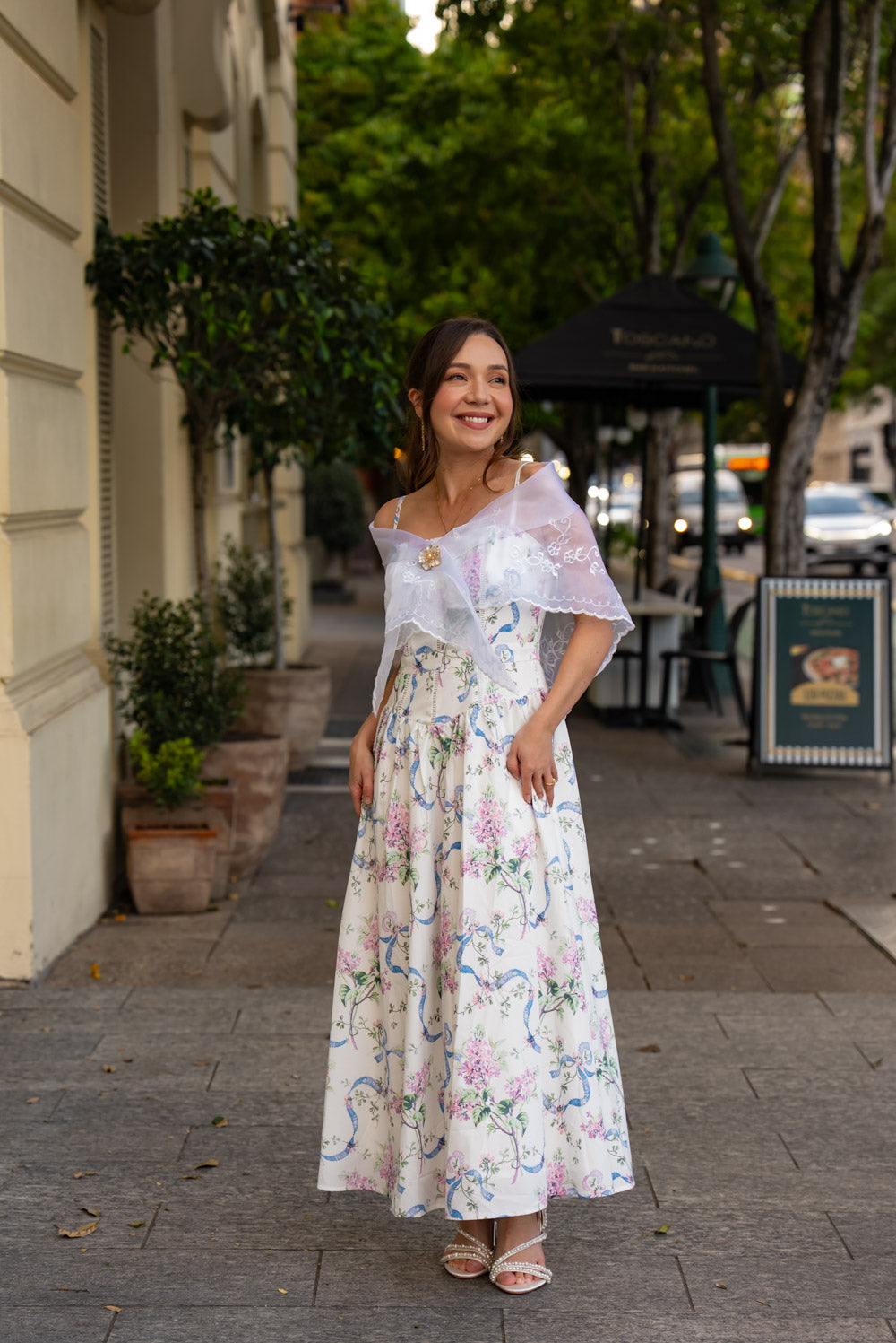 'Lilibeth' Soft Matte Satin Floral Midi Dress