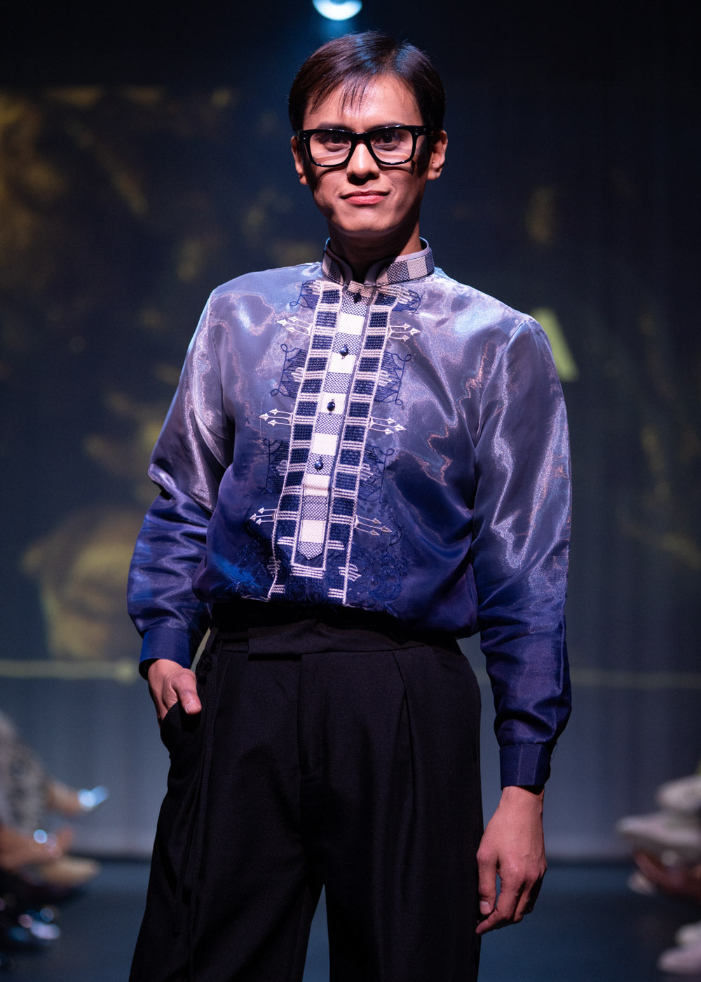 'Jericho' Two-Toned Barong Tagalog – Cobalt Blue, Organza