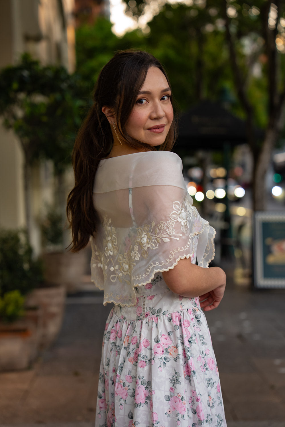 'Florentina' Soft Matte Satin Floral Midi Dress