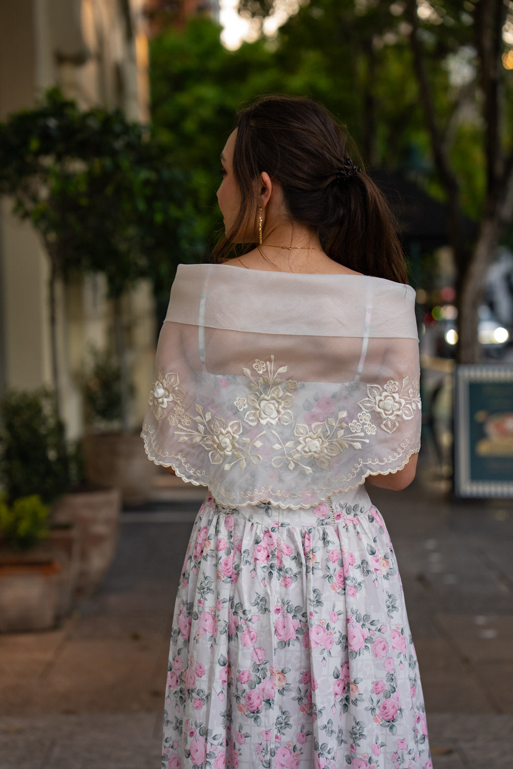 'Florentina' Soft Matte Satin Floral Midi Dress
