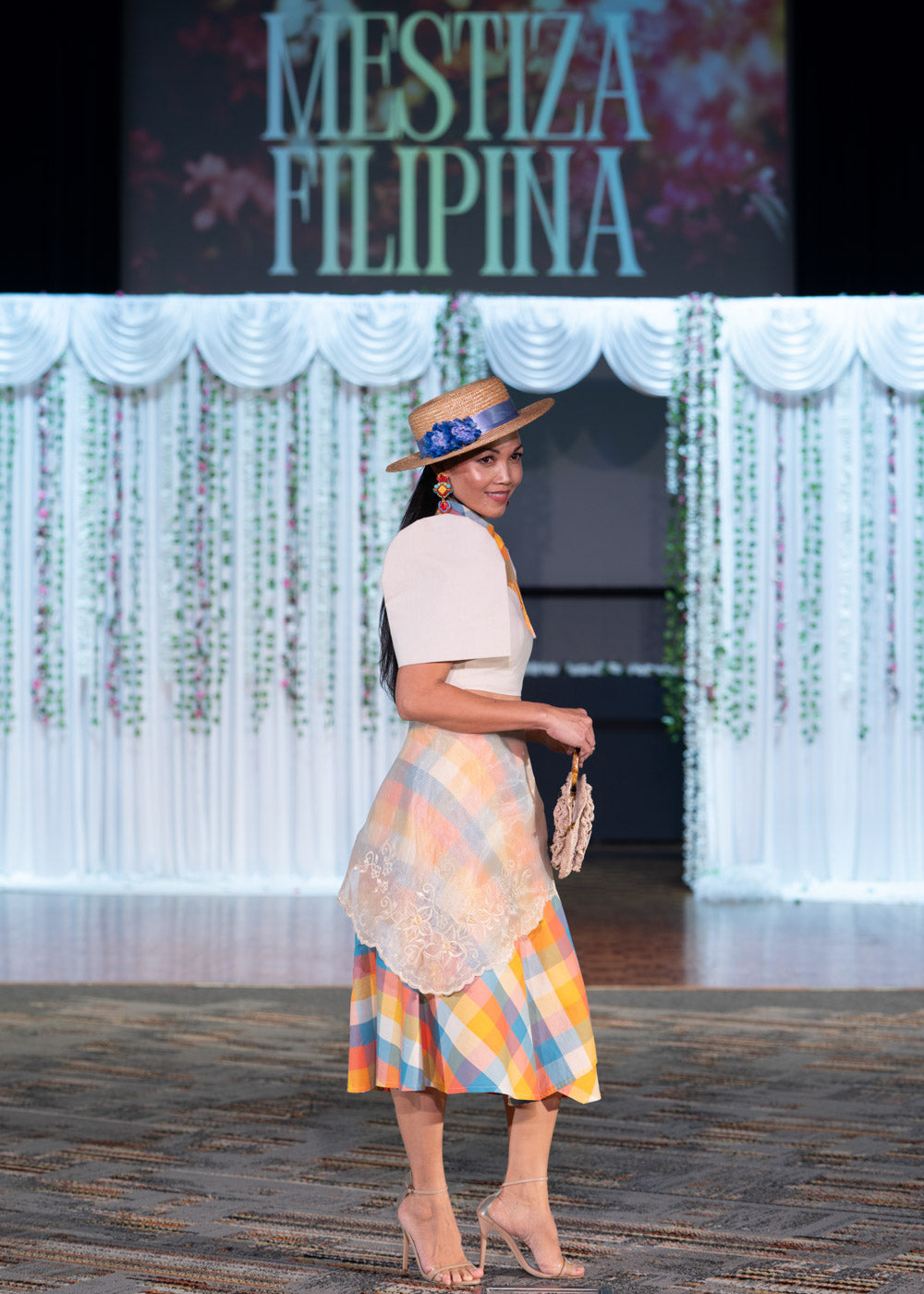 'Patadyong' Midi Wrap Skirt with Triangle Scarf (Plaid Print Cotton)
