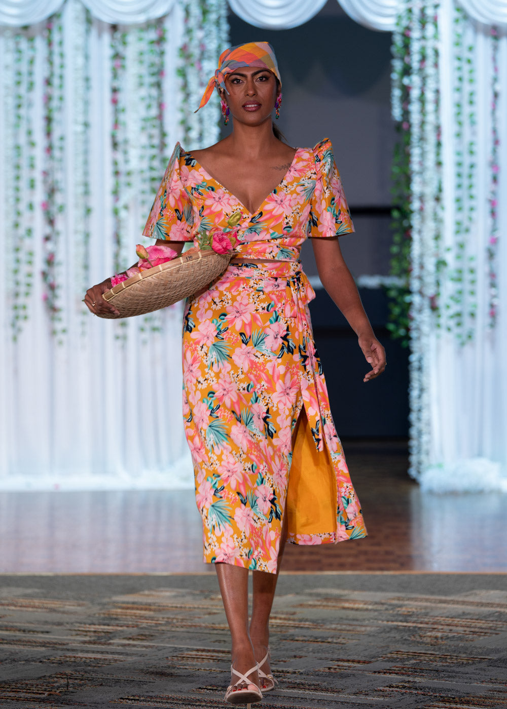 'Cora' Midi Wrap Skirt (Floral)