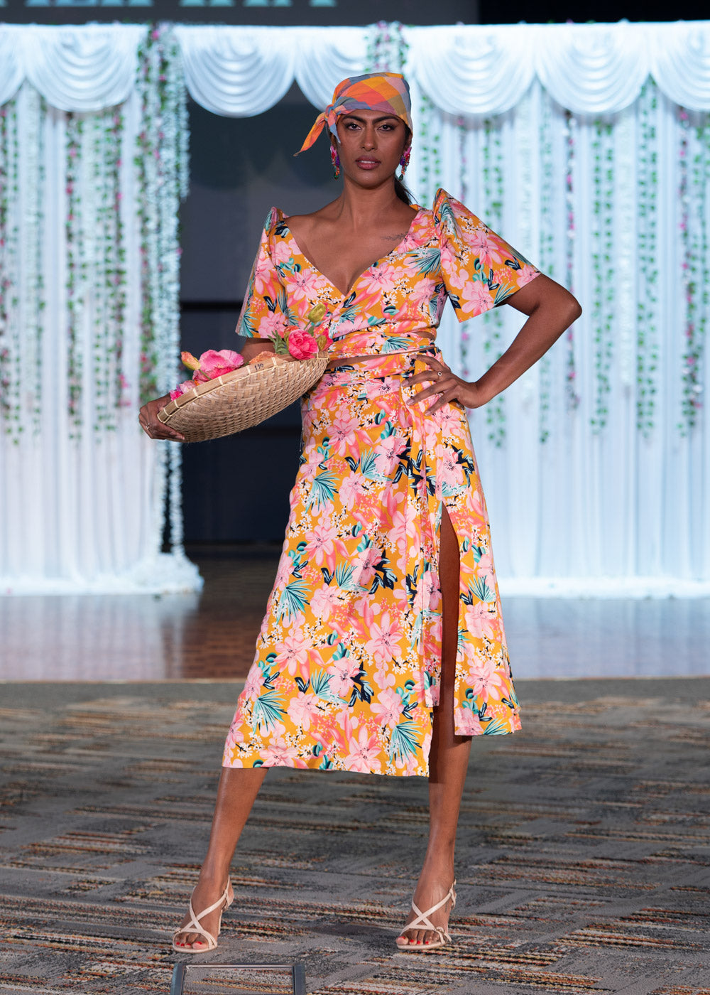 'Cora' Midi Wrap Skirt (Floral)