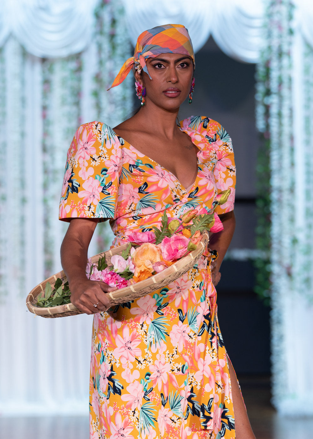 'Cora' Midi Wrap Skirt (Floral)