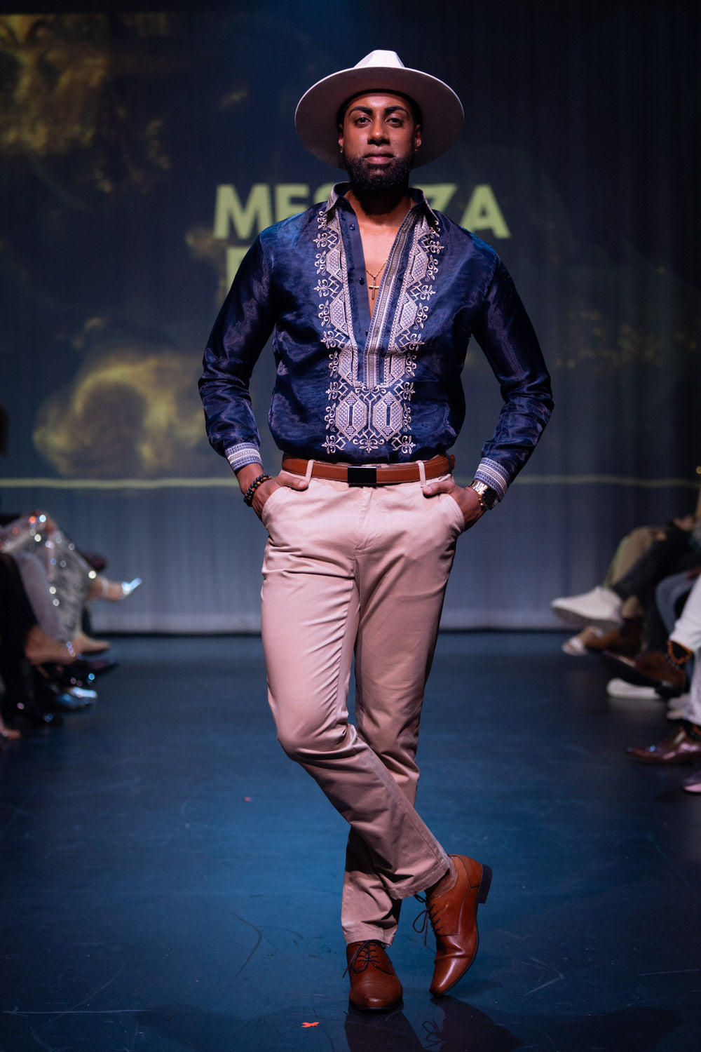 'Matias' Classic Barong Tagalog – Navy Blue, Organza
