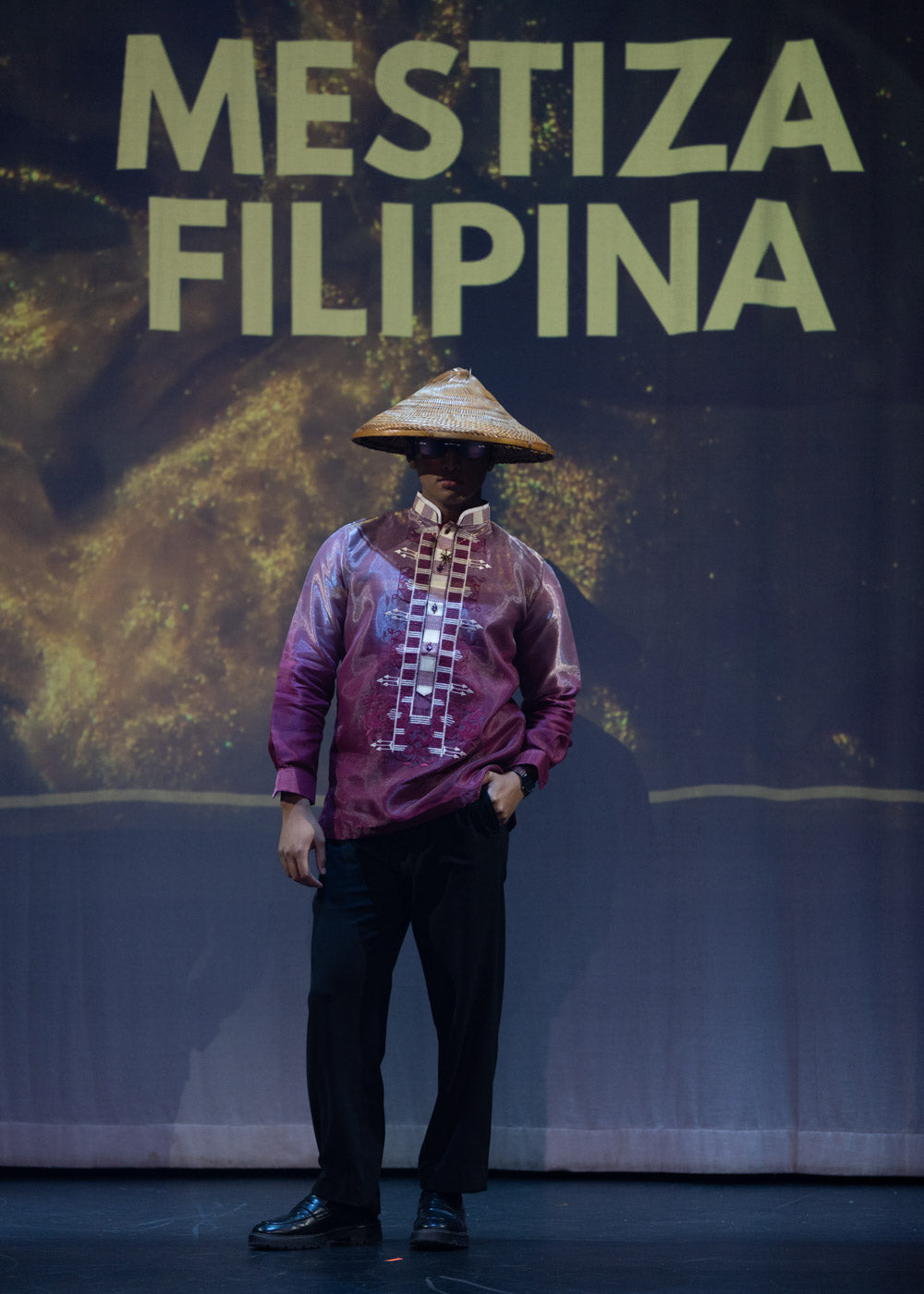 'Jericho' Two-Toned Barong Tagalog – Burgundy, Organza