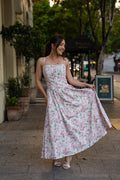 'Florentina' Soft Matte Satin Floral Midi Dress