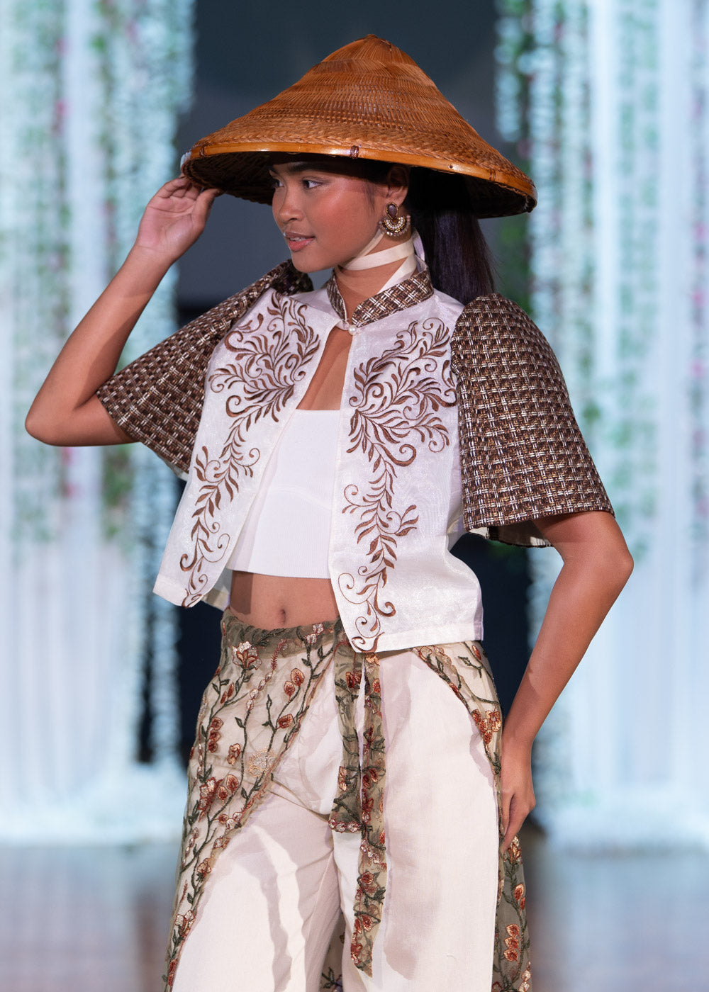 'Tapis' Maxi Wrap Skirt, Floral Embroidered Lace (Olive)