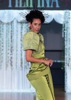 'Nene' Bolero Filipiniana Sleeves (Chartreuse Green)
