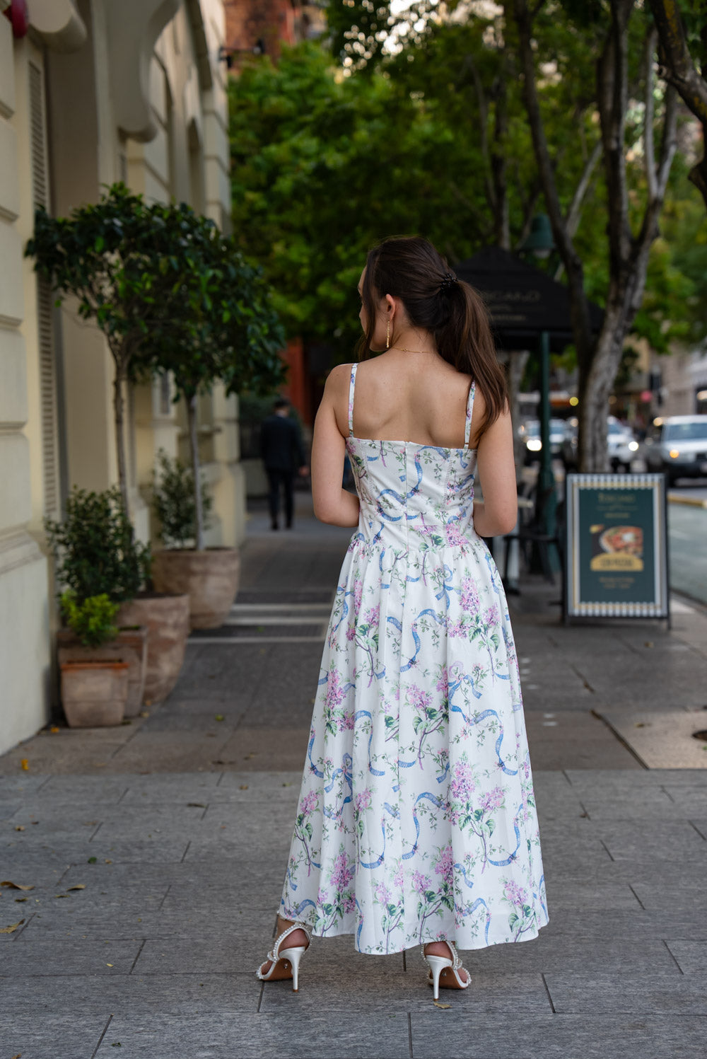 'Lilibeth' Soft Matte Satin Floral Midi Dress