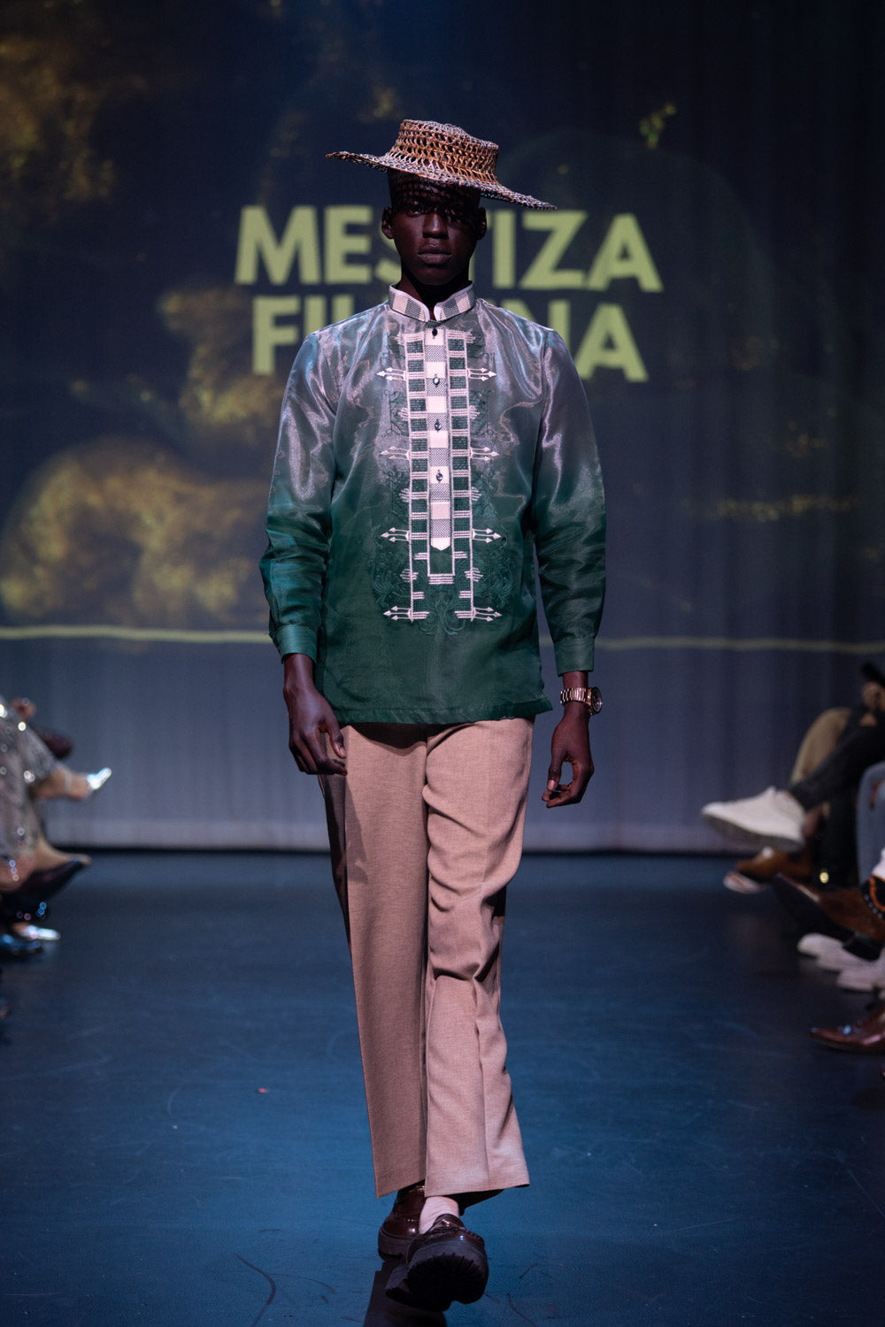 'Jericho' Two-Toned Barong Tagalog – Emerald Green, Organza