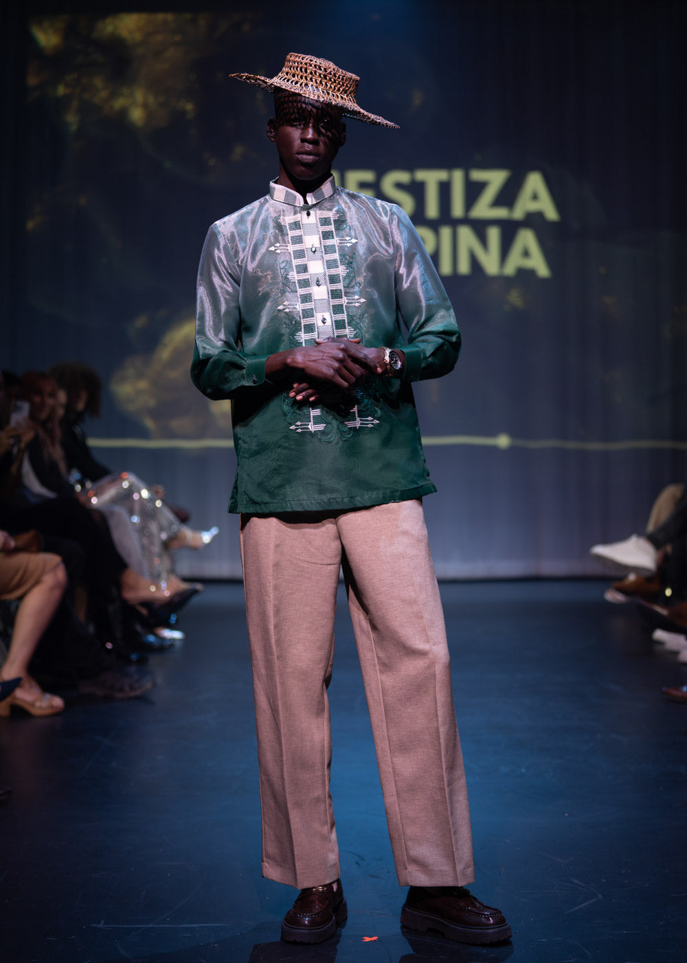 'Jericho' Two-Toned Barong Tagalog – Emerald Green, Organza