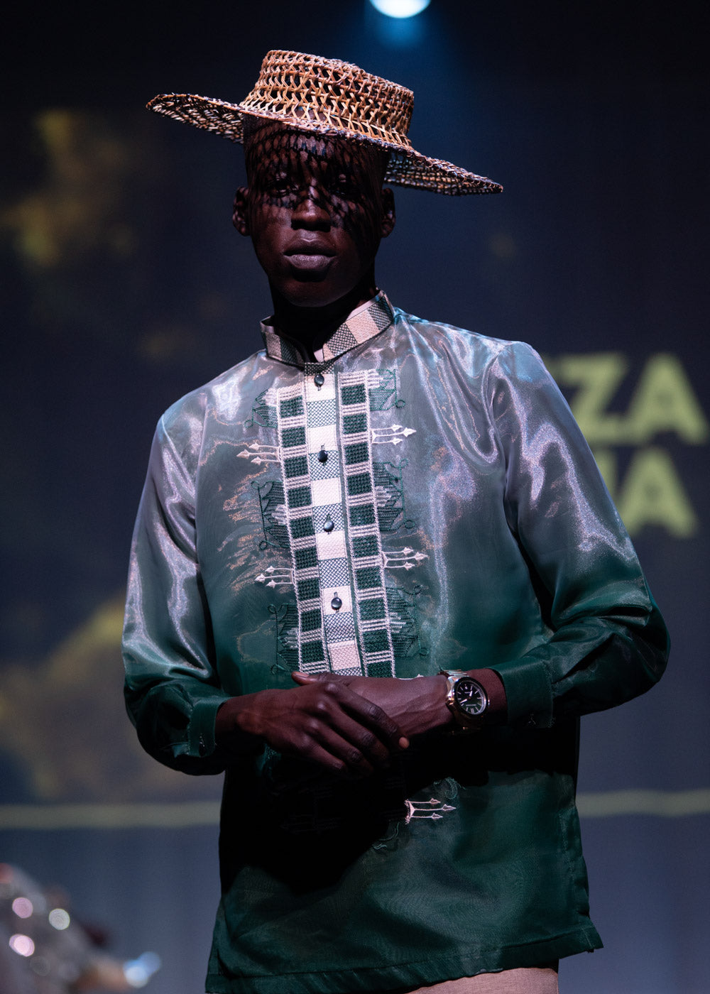'Jericho' Two-Toned Barong Tagalog – Emerald Green, Organza