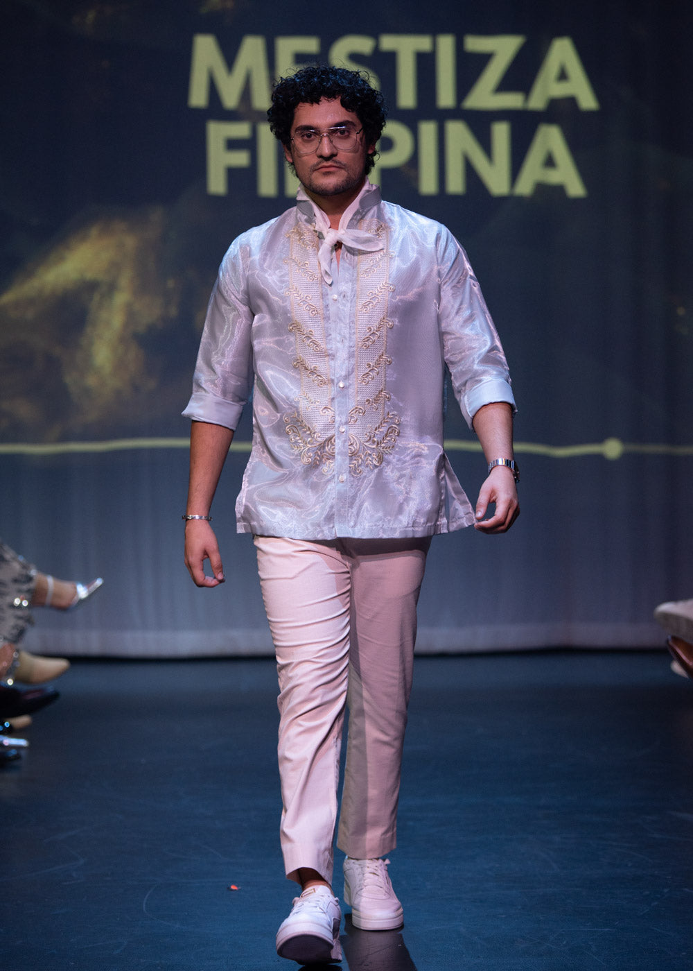'Diego' Barong Tagalog – Blue-Grey, Organza