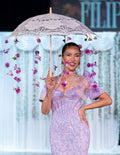 'Pia' Sequin Corset Sparkling Gown (Lilac Purple)