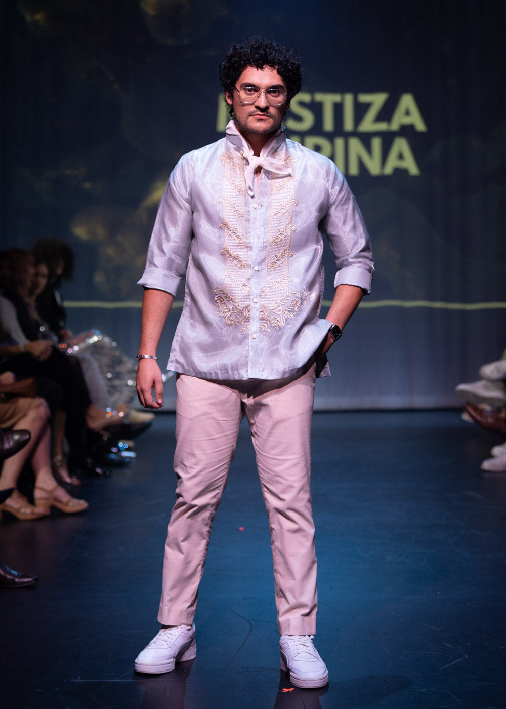 'Diego' Barong Tagalog – Blue-Grey, Organza