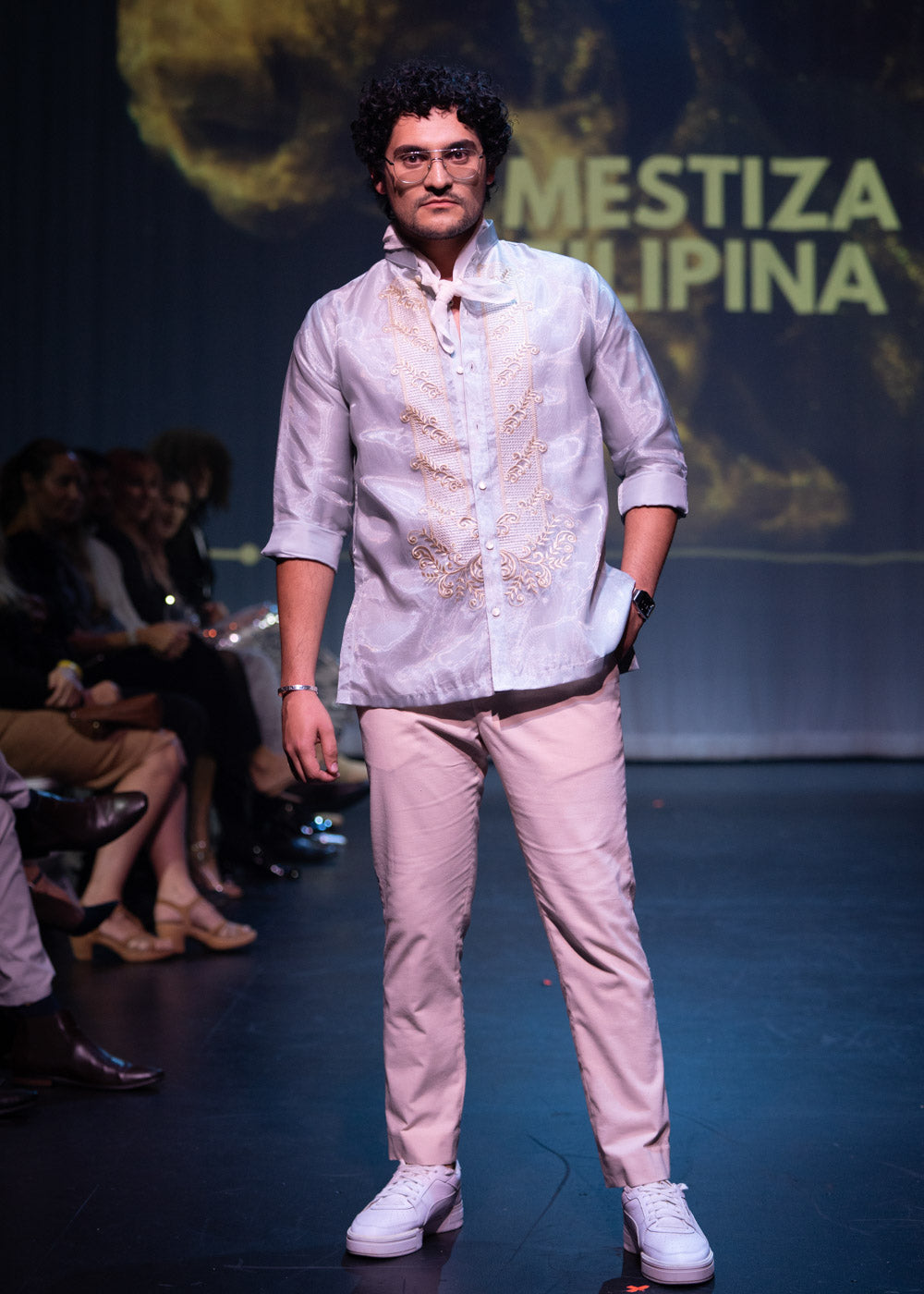 'Diego' Barong Tagalog – Blue-Grey, Organza