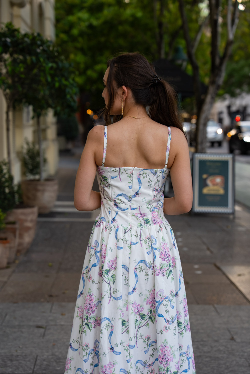 'Lilibeth' Soft Matte Satin Floral Midi Dress