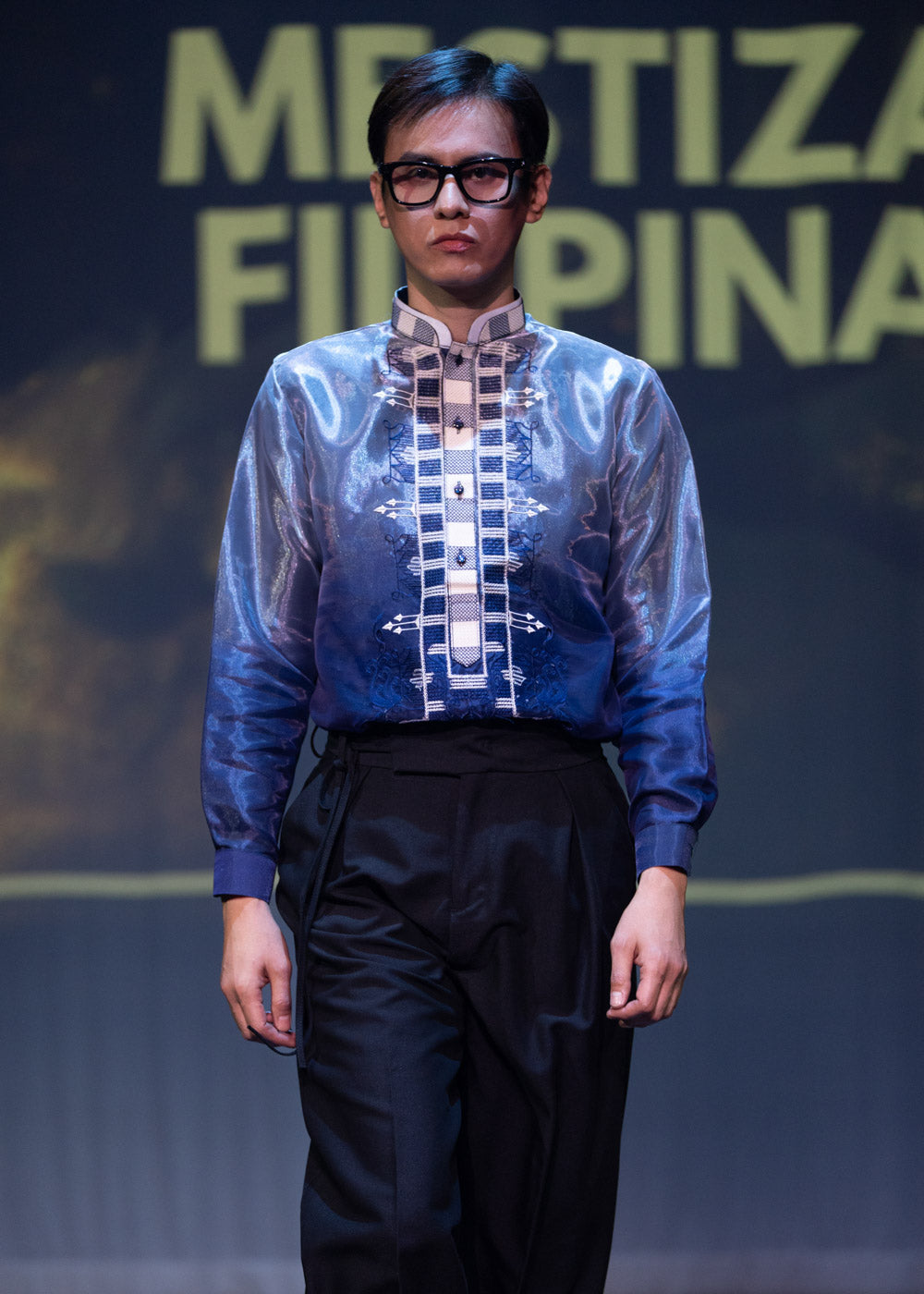 'Jericho' Two-Toned Barong Tagalog – Cobalt Blue, Organza