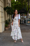 'Lilibeth' Soft Matte Satin Floral Midi Dress