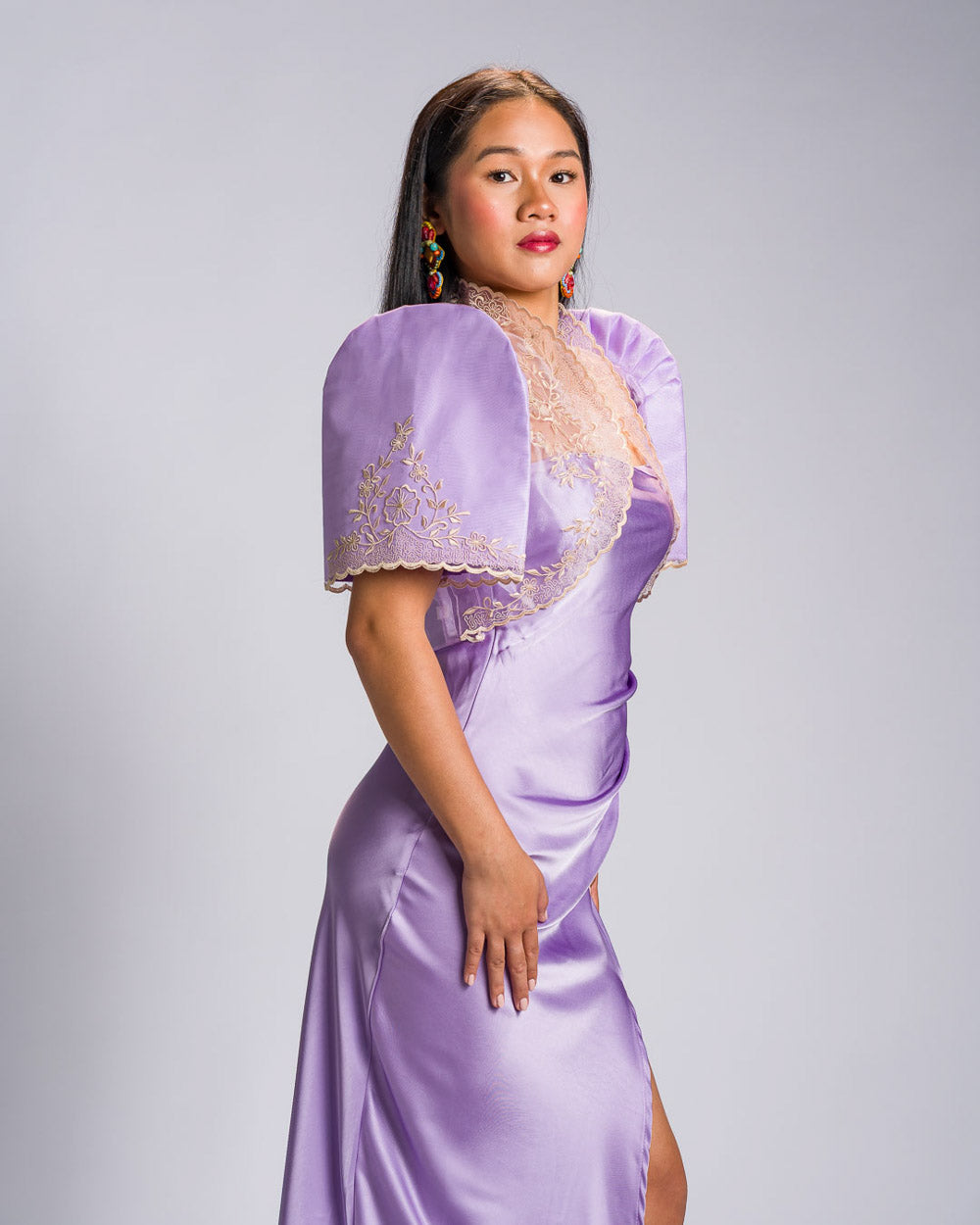 'Nene' Bolero Filipiniana Sleeves (Ube Purple)