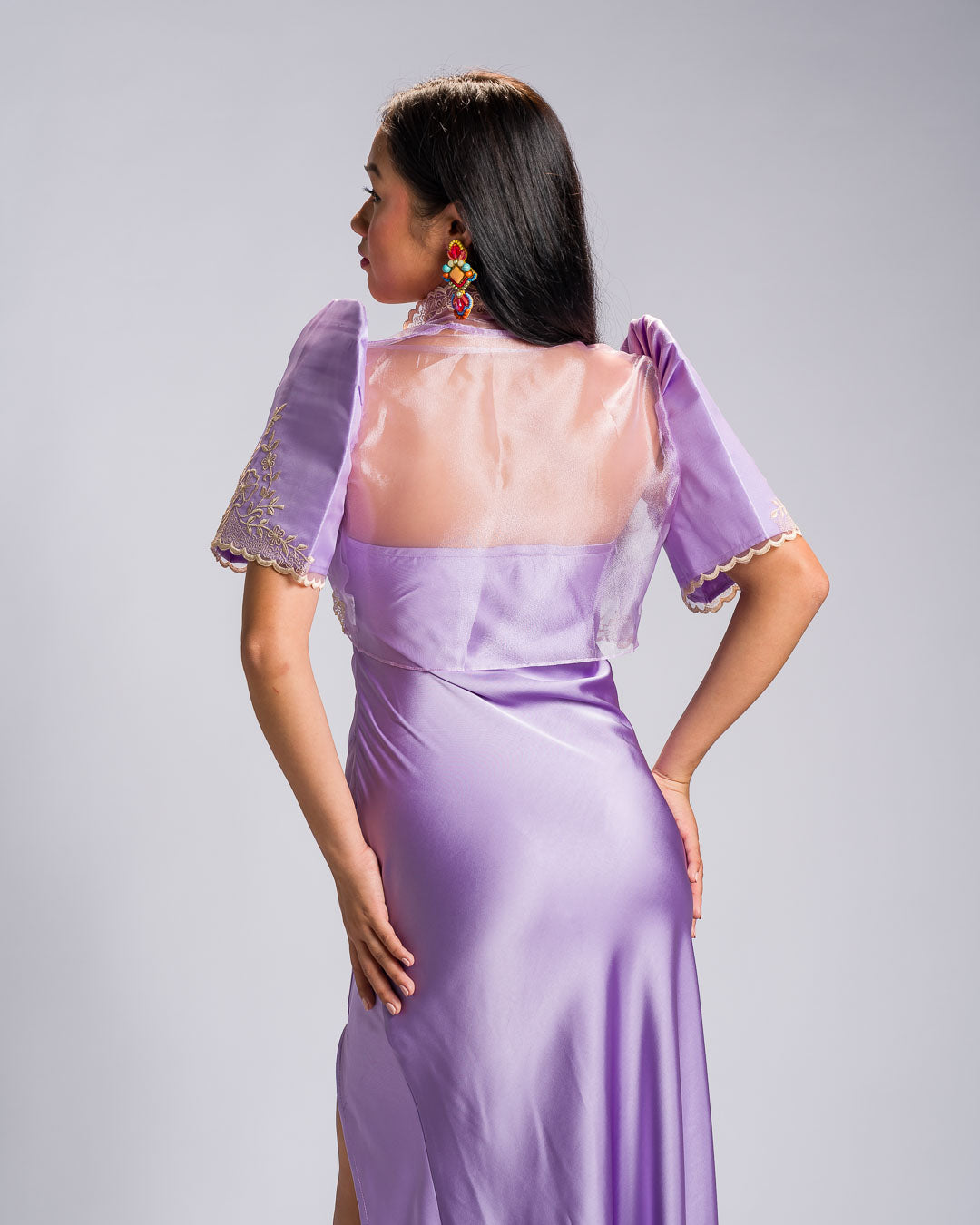 'Nene' Bolero Filipiniana Sleeves (Ube Purple)