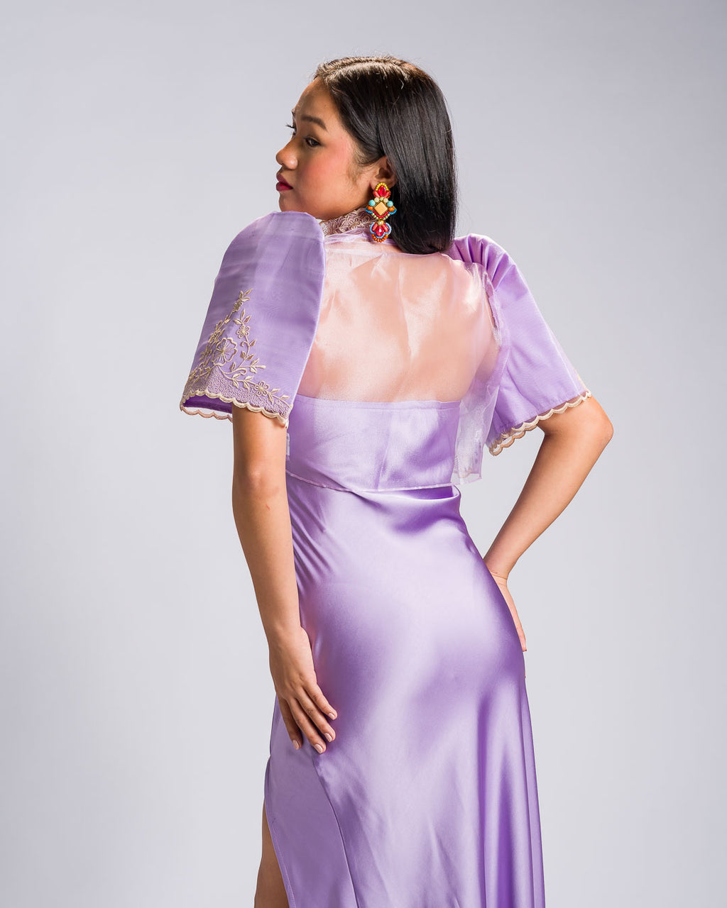 'Nene' Bolero Filipiniana Sleeves (Ube Purple)