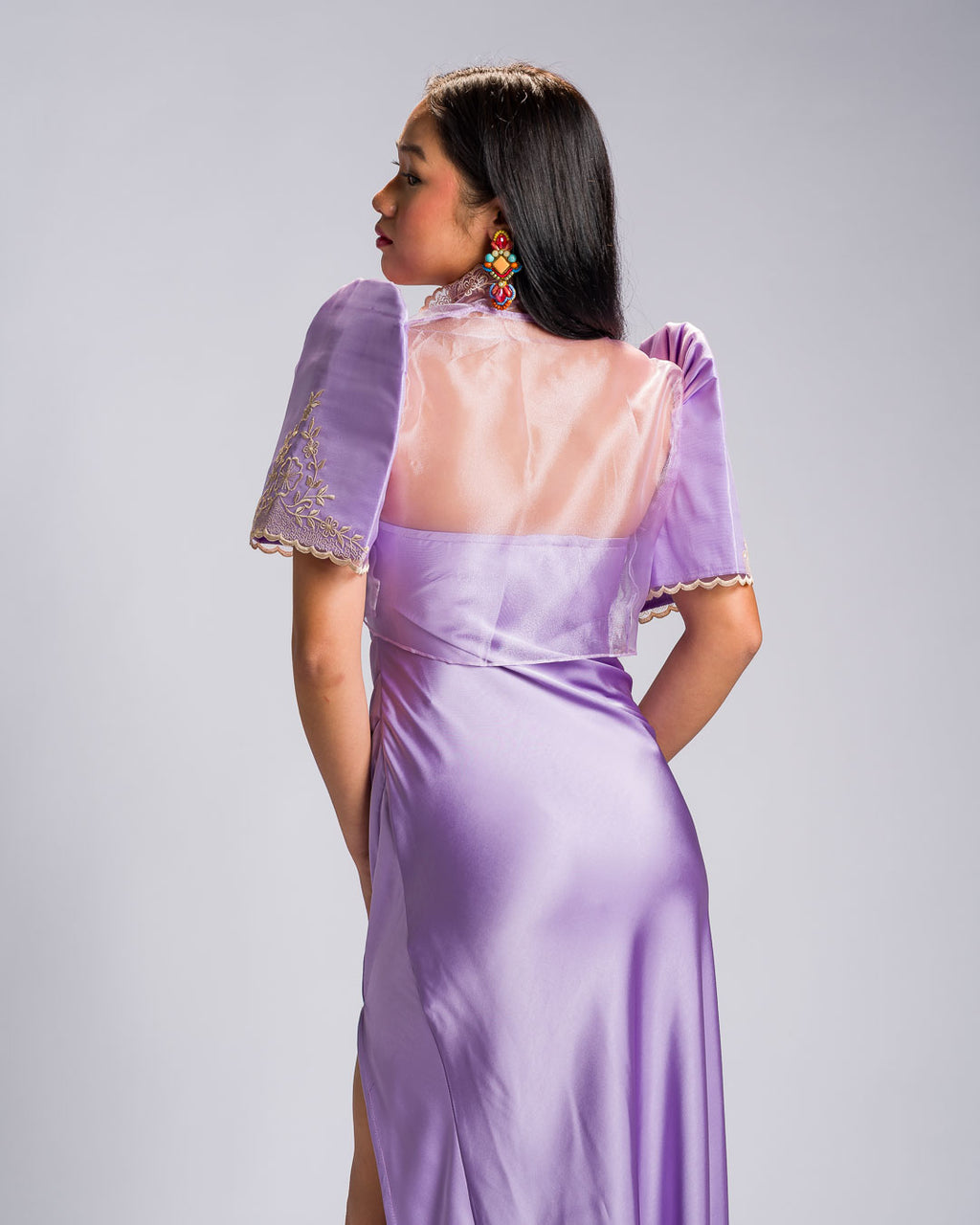 'Nene' Bolero Filipiniana Sleeves (Ube Purple)