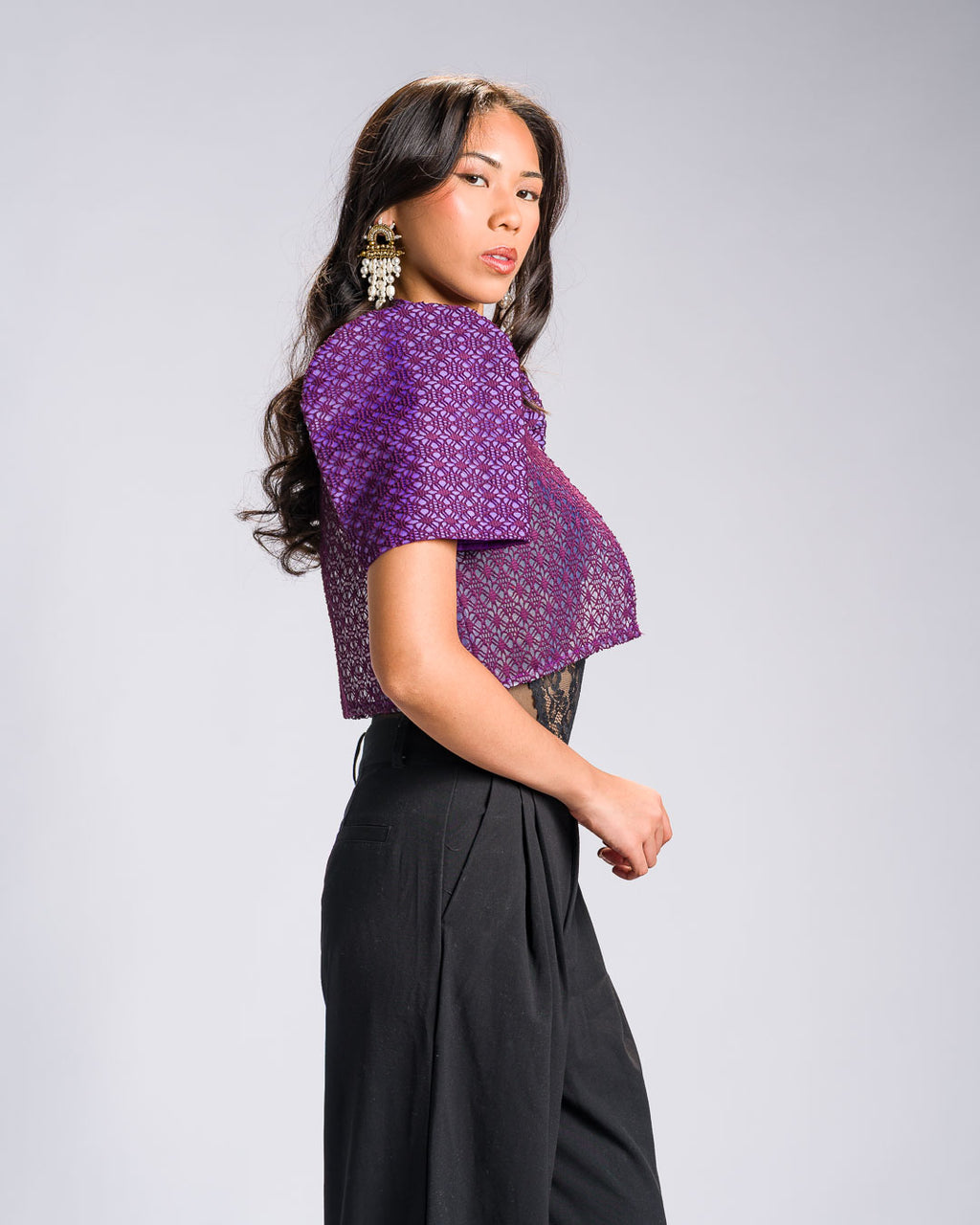 'Carlota' Bolero Filipiniana Sleeves (Electric Purple)