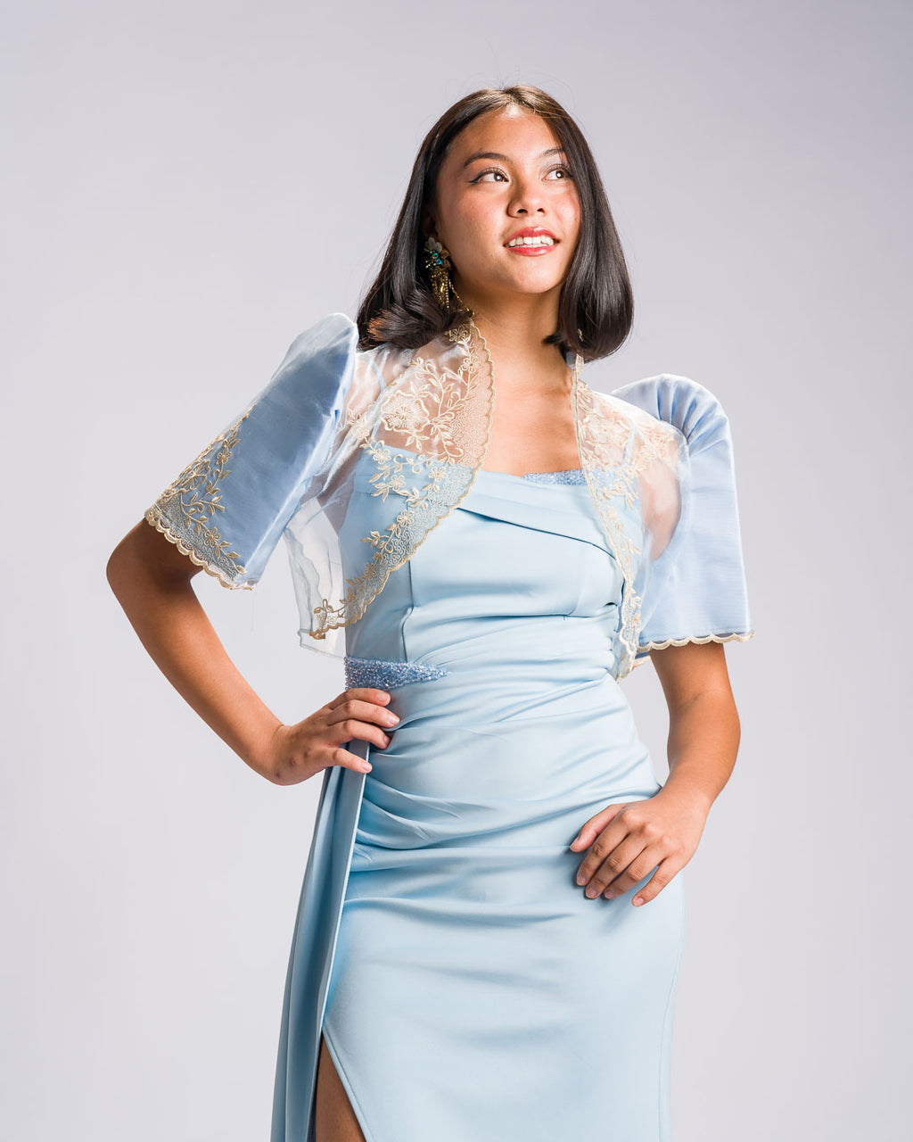 'Nene' Bolero Filipiniana Sleeves (Icy Blue)