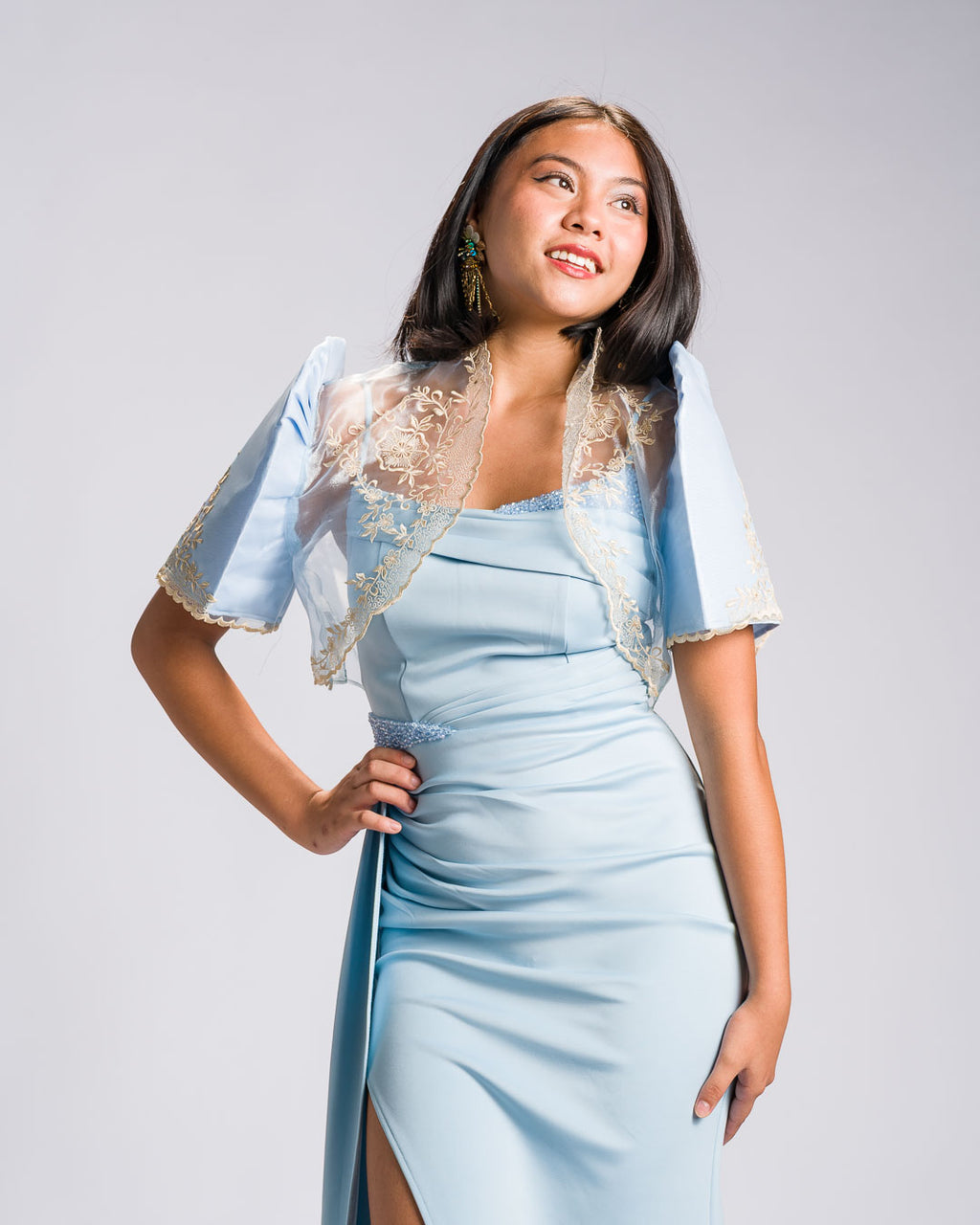 'Nene' Bolero Filipiniana Sleeves (Icy Blue)