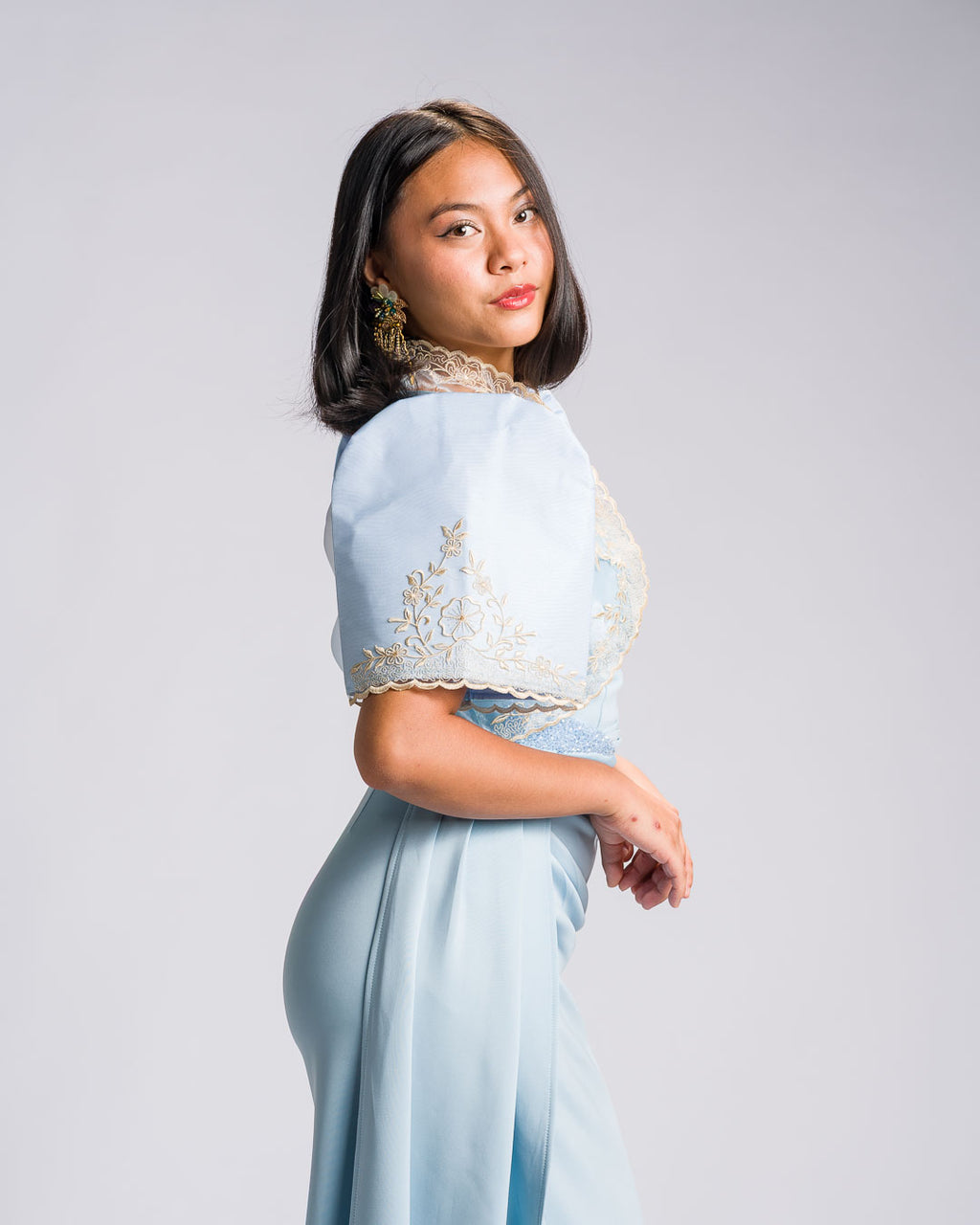 'Nene' Bolero Filipiniana Sleeves (Icy Blue)