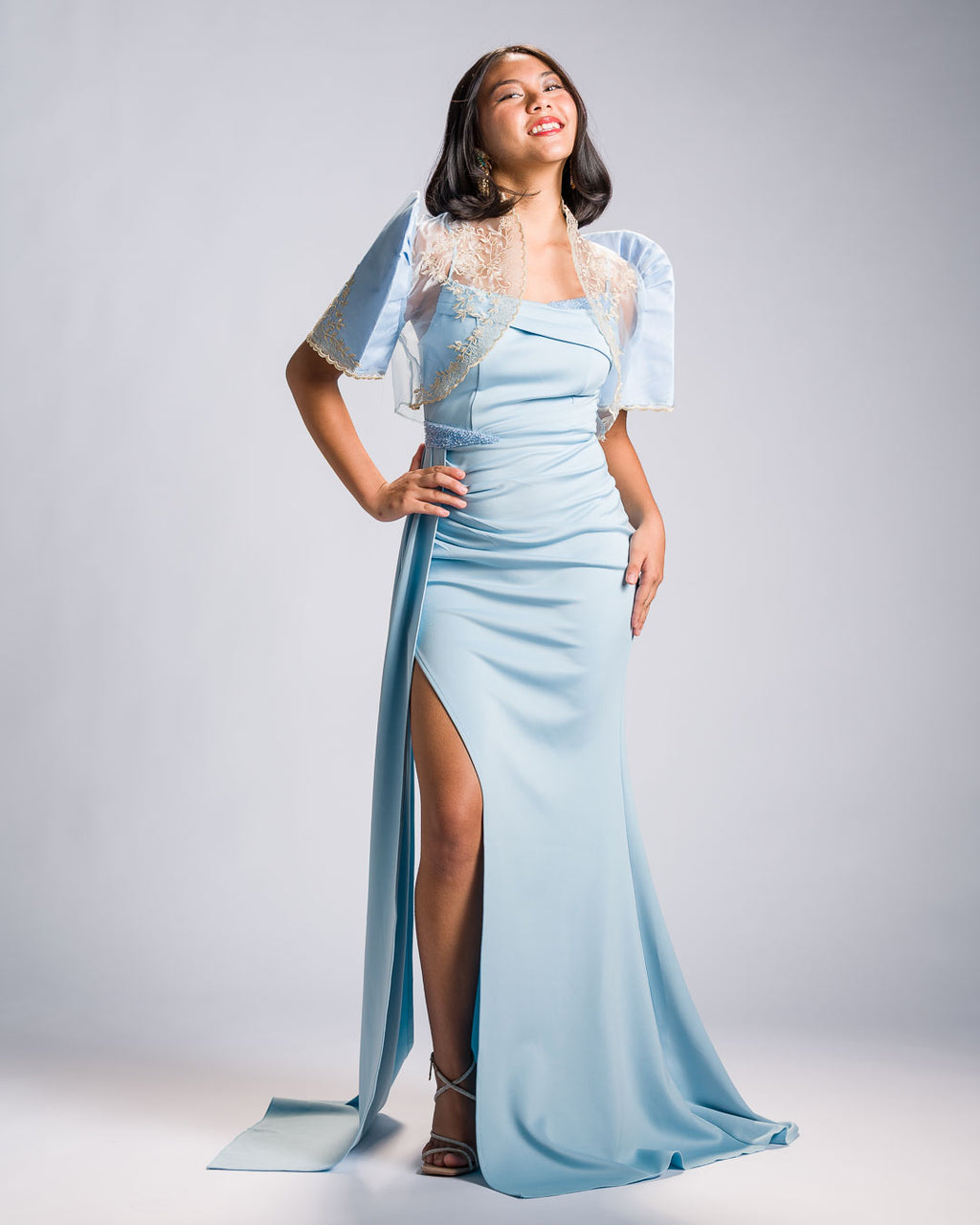 'Nene' Bolero Filipiniana Sleeves (Icy Blue)