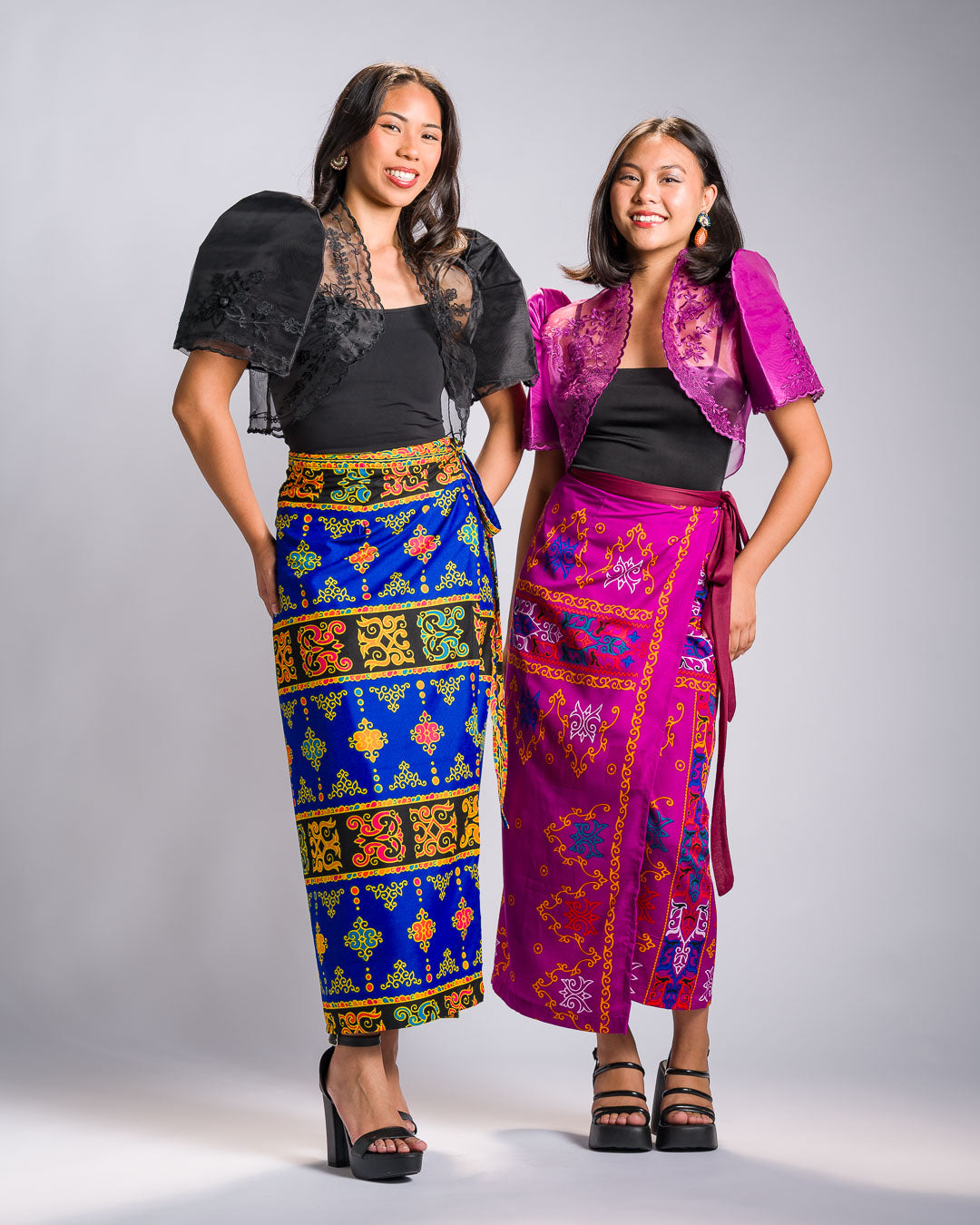 'Langkit' Mindanao Malong-Inspired Midi Wrap Skirt (Fuchsia Plum)