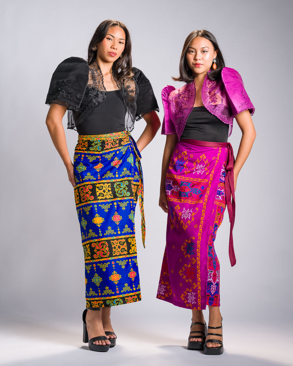 'Langkit' Mindanao Malong-Inspired Midi Wrap Skirt (Fuchsia Plum)