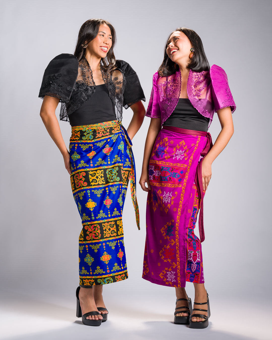 'Langkit' Mindanao Malong-Inspired Midi Wrap Skirt (Fuchsia Plum)