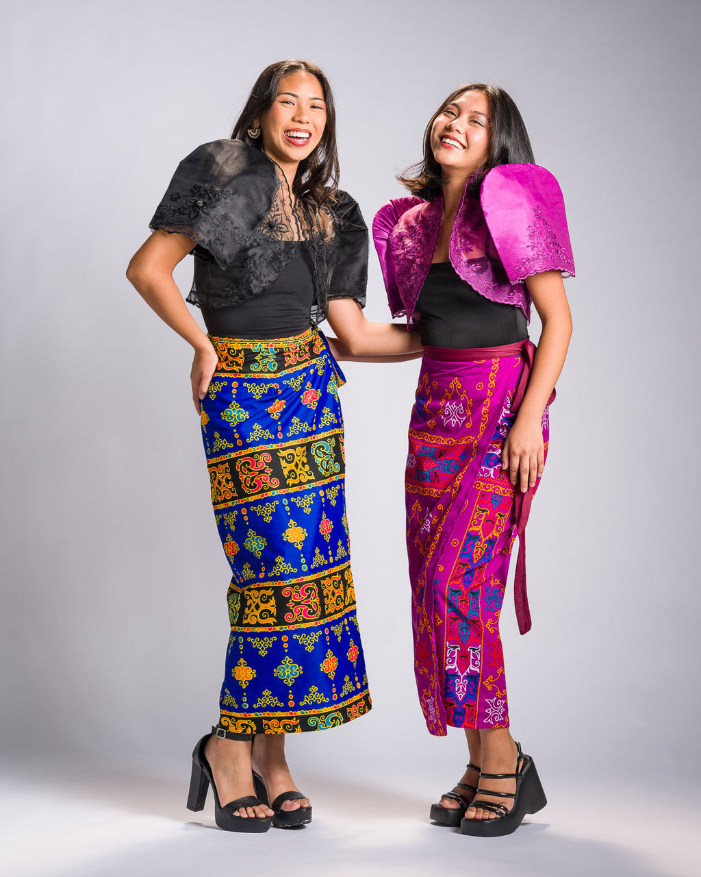 'Langkit' Mindanao Malong-Inspired Midi Wrap Skirt (Fuchsia Plum)
