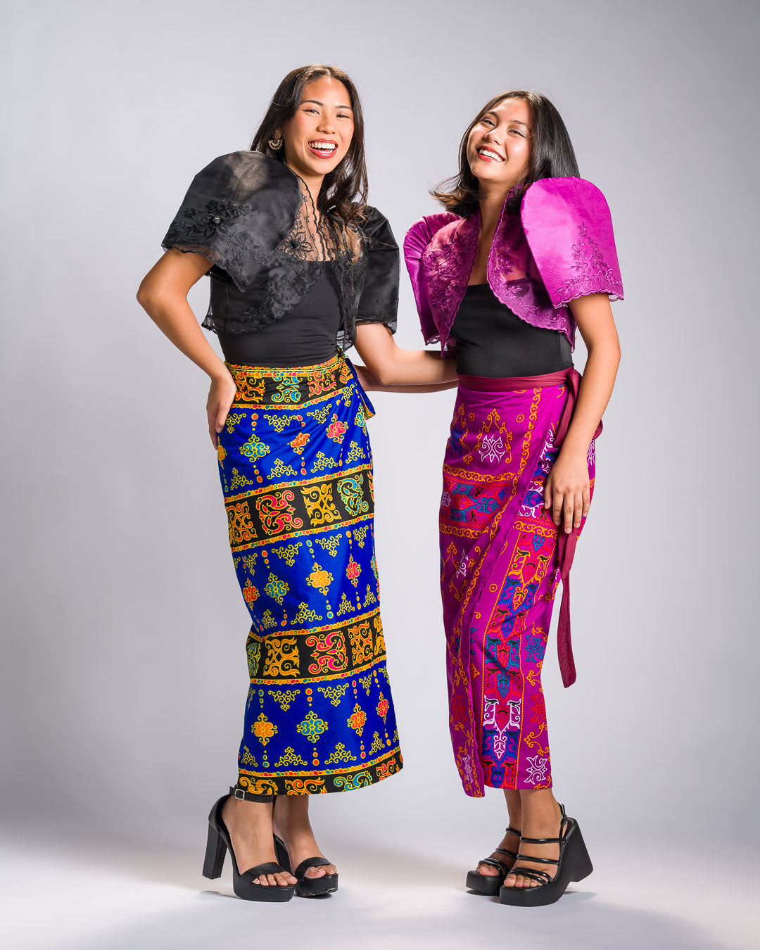 'Langkit' Mindanao Malong-Inspired Midi Wrap Skirt (Fuchsia Plum)