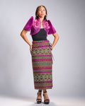 'Halina' Mindanao Malong-Inspired Midi Wrap Skirt (Fuchsia Plum)
