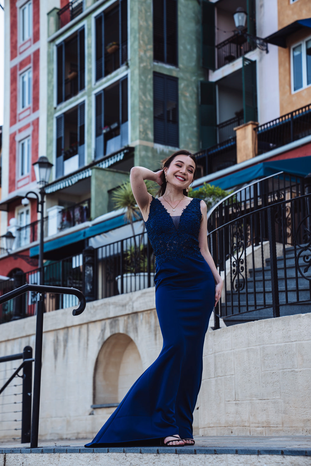 Florence Mestiza Dress (Navy)