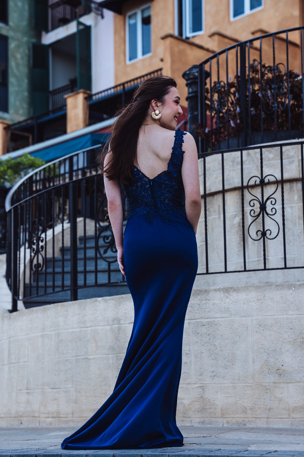 Florence Mestiza Dress (Navy)