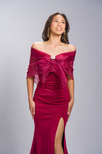 Filipiniana Alampay 'Maria Clara' in Burgundy, styled look – Mestiza Filipina